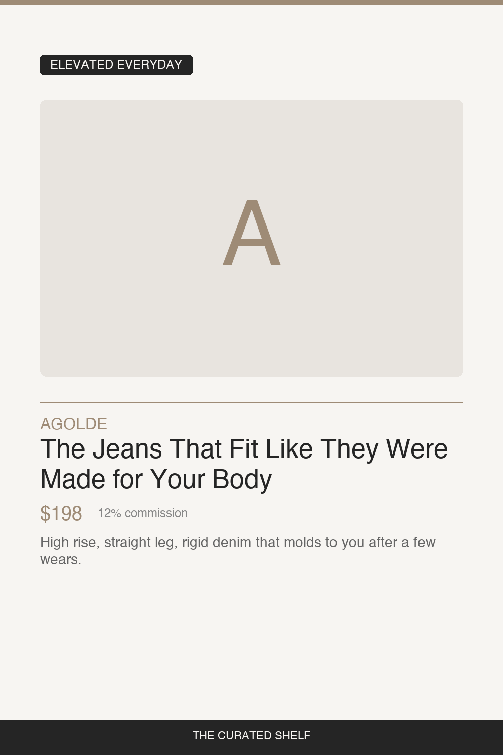 High-Rise Straight Jeans by AGOLDE