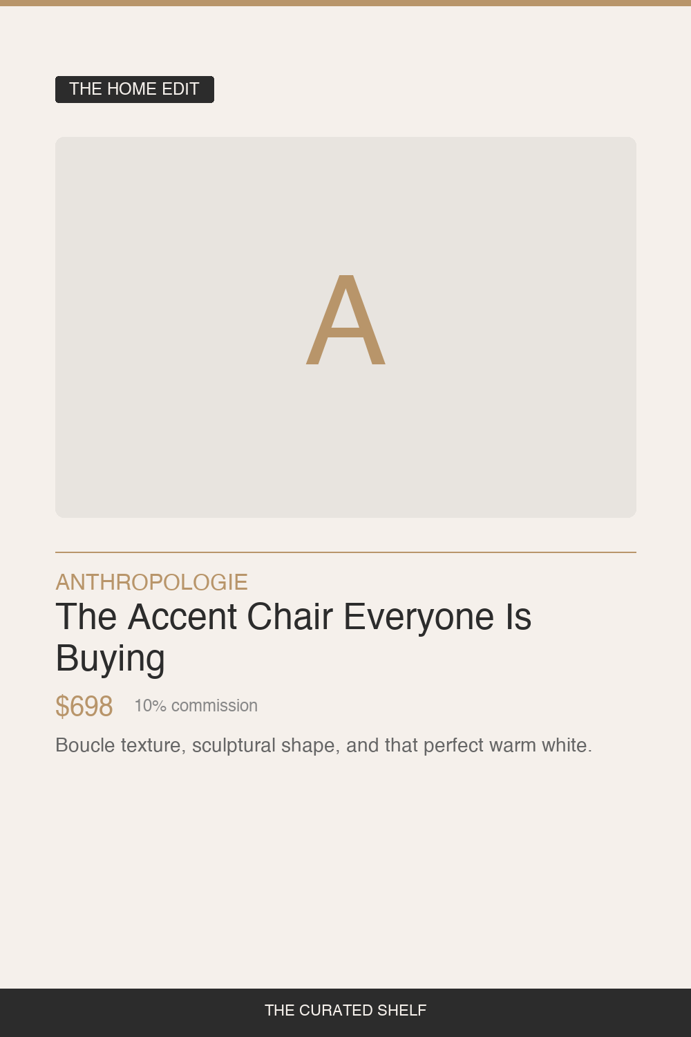 Boucle Accent Chair by Anthropologie