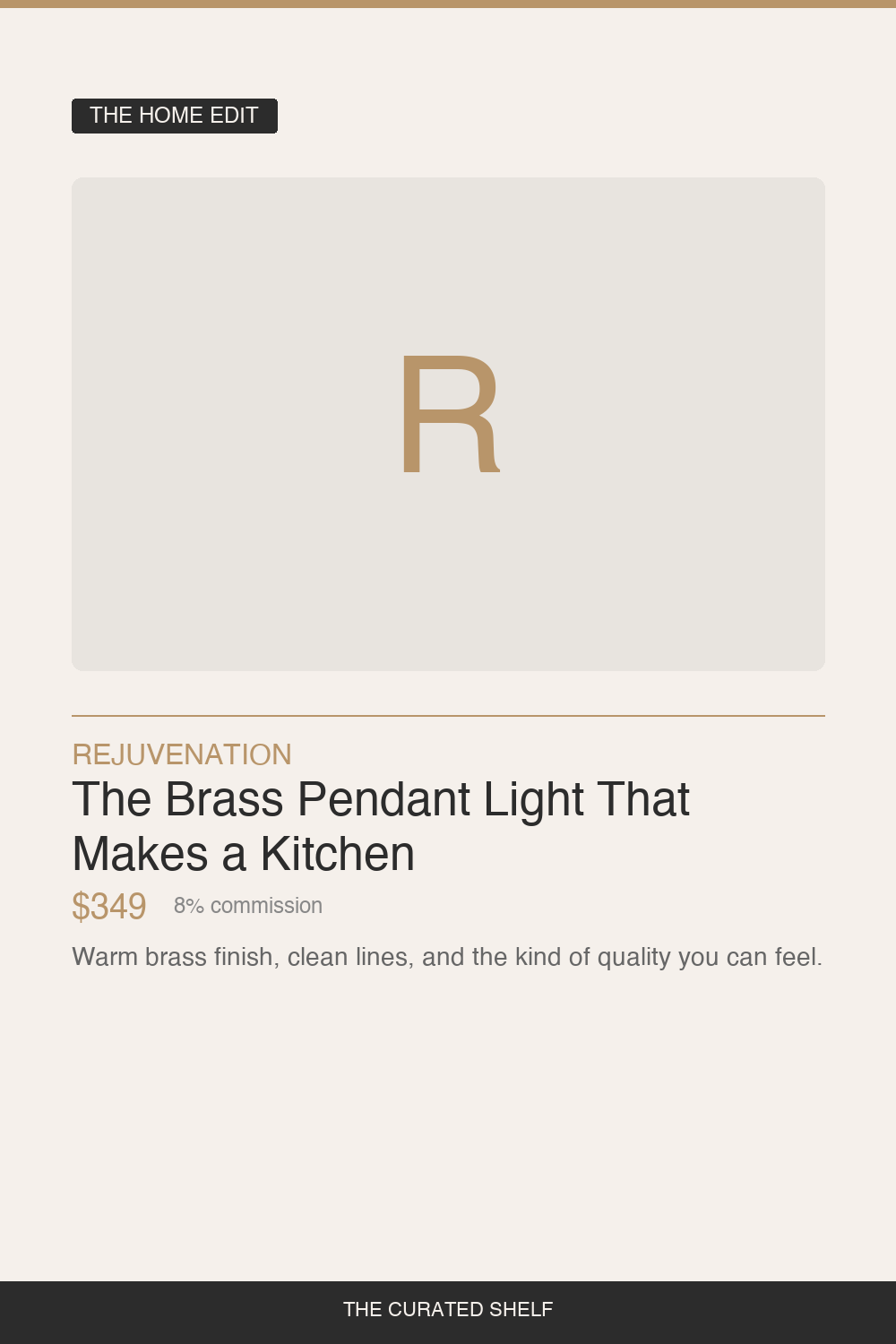 Brass Pendant Light by Rejuvenation