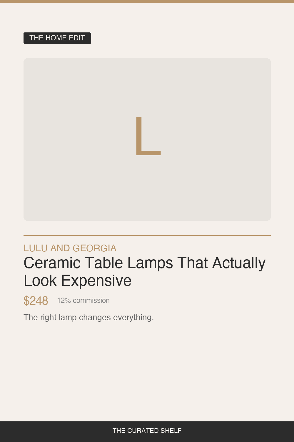 Modern Ceramic Table Lamp by Lulu and Georgia