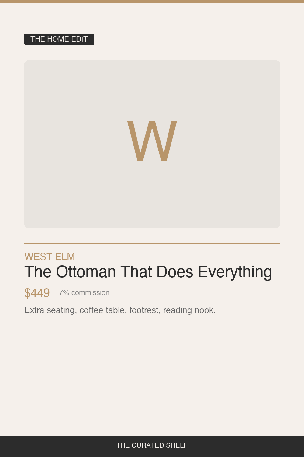 Performance Velvet Ottoman by West Elm