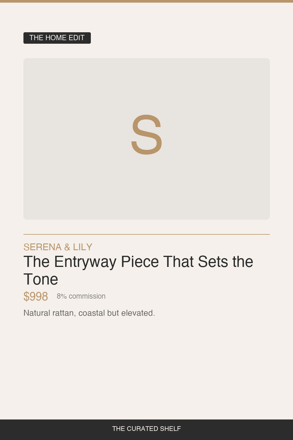 Rattan Console Table by Serena & Lily