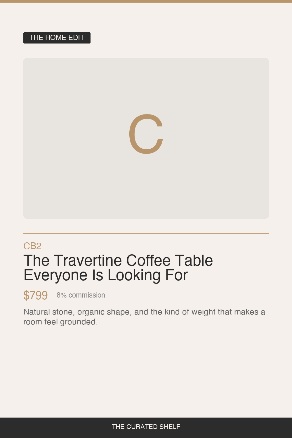 Travertine Coffee Table by CB2