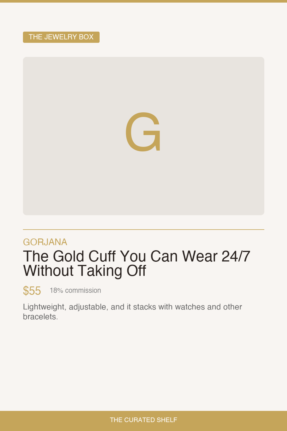 Gold Cuff Bracelet by Gorjana