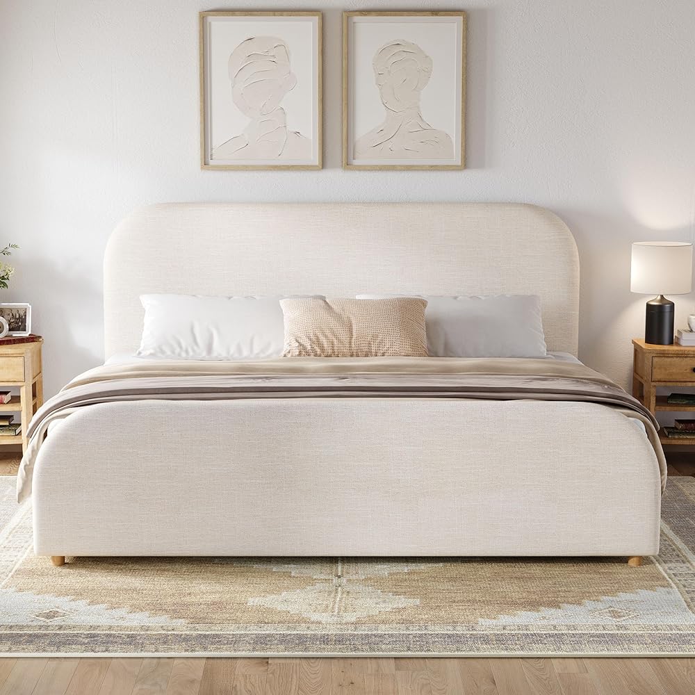 Linen Upholstered Bed Frame