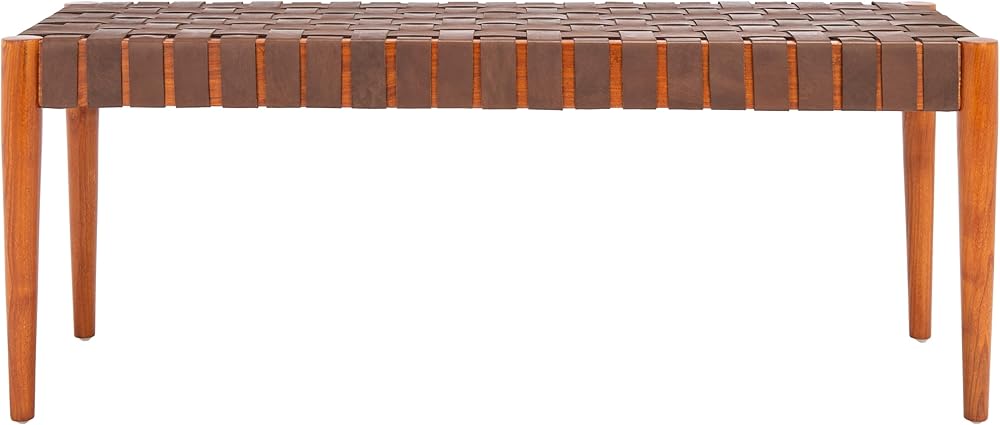 Woven Leather Bench