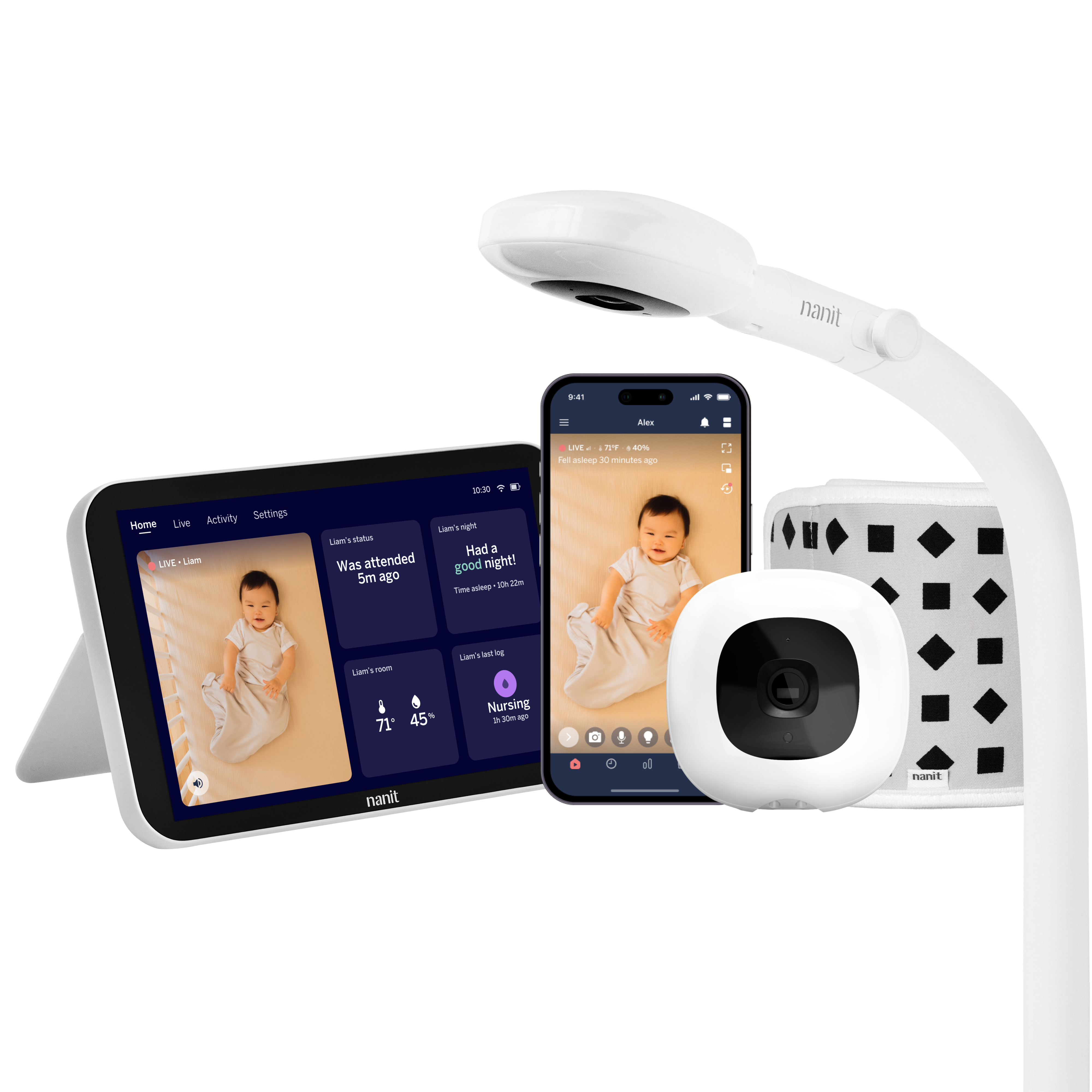 Smart Baby Monitor System with Wall Mount by Nanit
