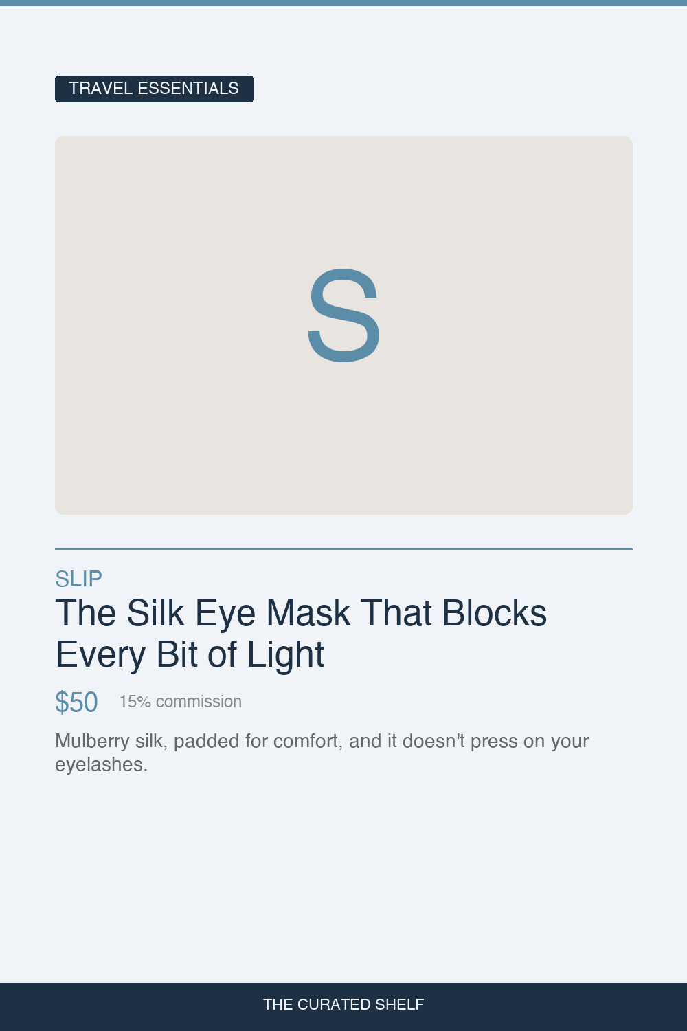 Eye Mask for Travel by Slip